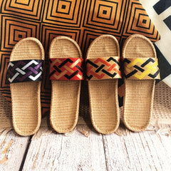 Men's Linen Non Slip Slides Comfortable Quick Drying Slides