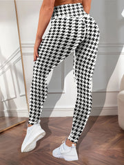 Houndstooth Pattern Yoga Workout Pants for Women