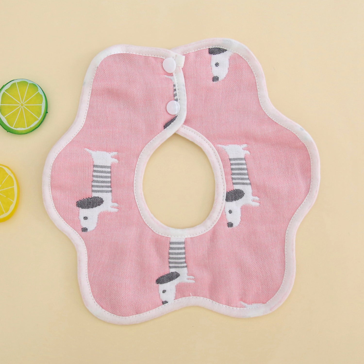 Baby Petal Bib Cotton Gauze 360 Rotation 6-layer Washable Cartoon Bib