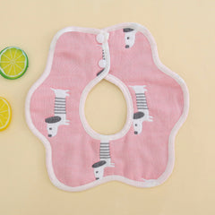 Baby Petal Bib Cotton Gauze 360 Rotation 6-layer Washable Cartoon Bib