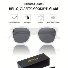 OUWEN Classic Small Square Polarized Sunglasses For Men Retro Mixed Sun Glasses