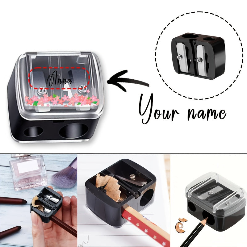 Personalized Makeup Sharpener Pencil Case with Custom Name Text