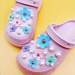 Flower & Pearl Shoe Decoration Set
