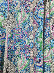 Paisley Floral Print Tassel Side Split Cover Up Kaftan