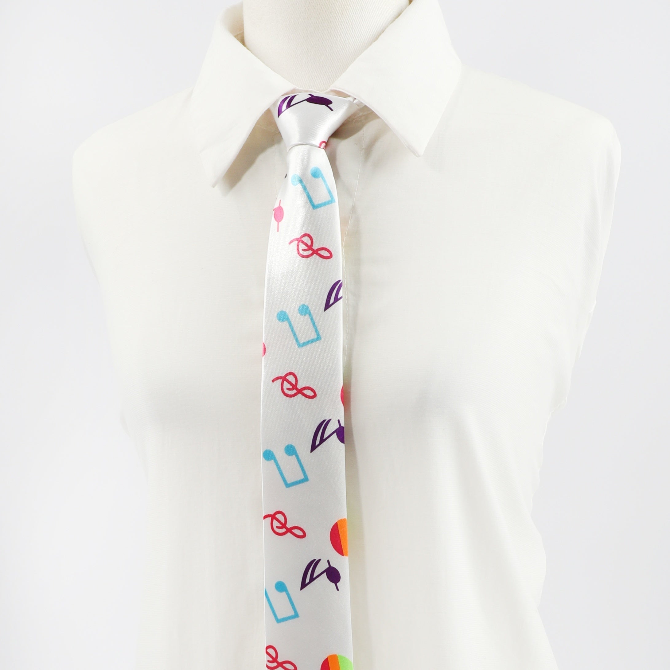 Musical Note Print Necktie Tie Unisex Shirt Tie For Women