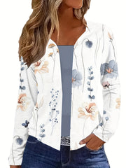 Floral Print Cardigan Open Front Long Sleeve Outerwear