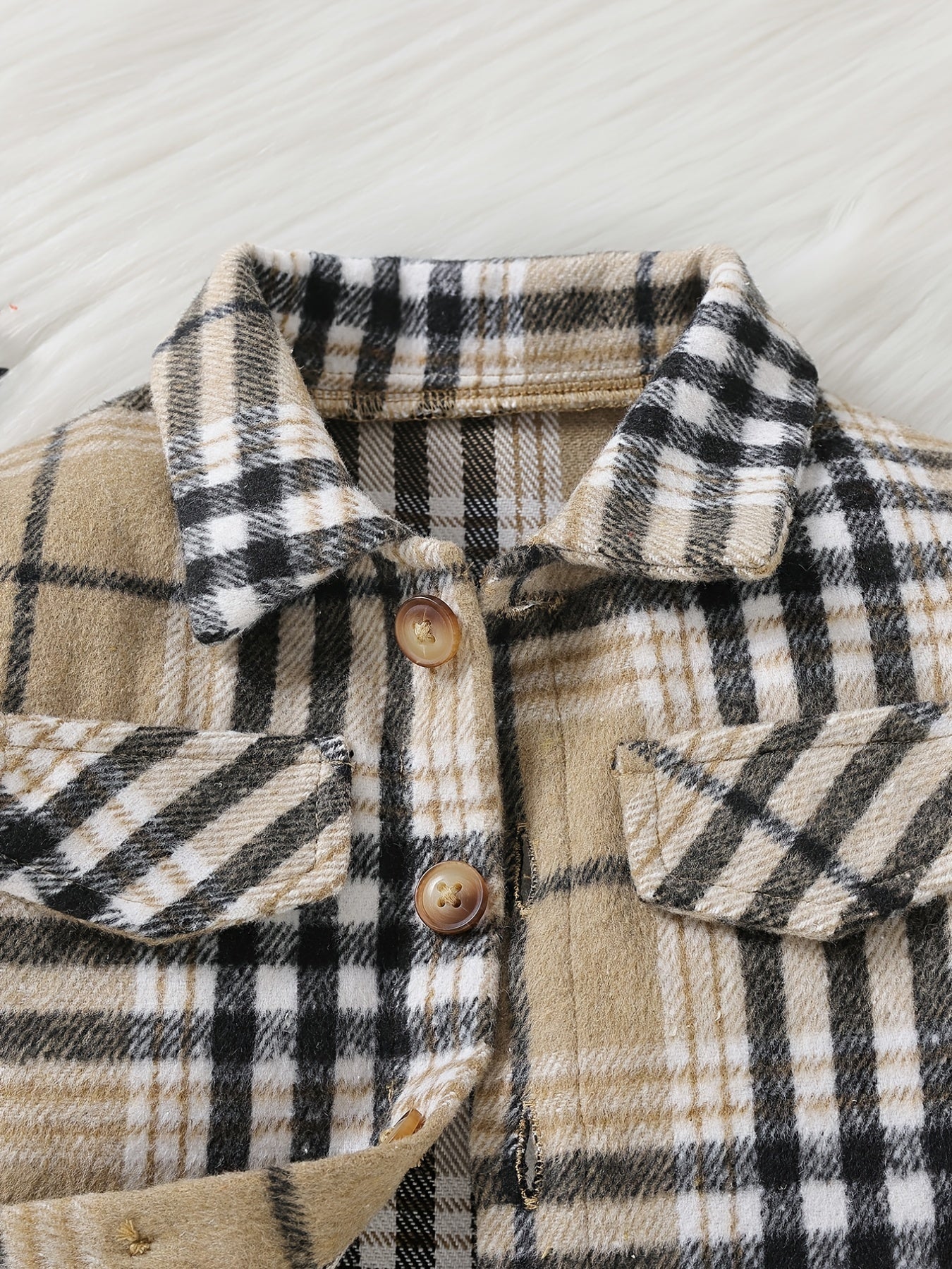 Baby Boy Plaid Shirt Coat Long Sleeve Button Down Shacket