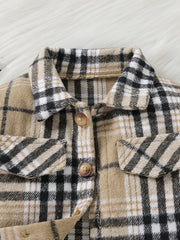 Baby Boy Plaid Shirt Coat Long Sleeve Button Down Shacket