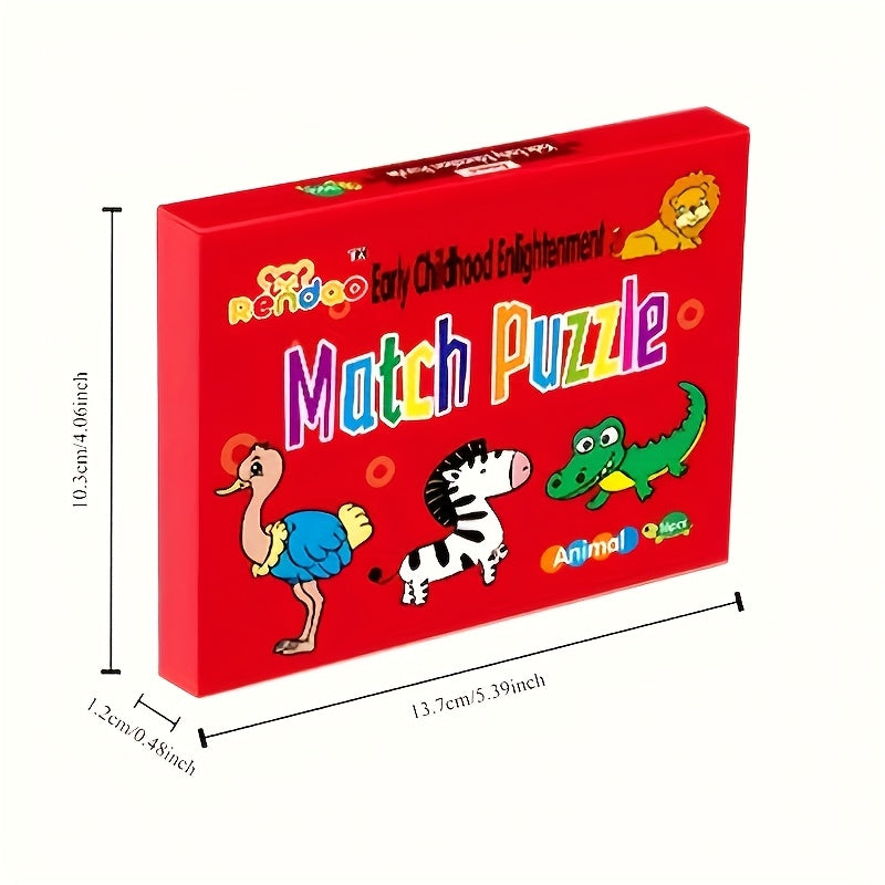 16pcs Educational Puzzle Set Animals Vehicles Fruits & Vegetables Theme