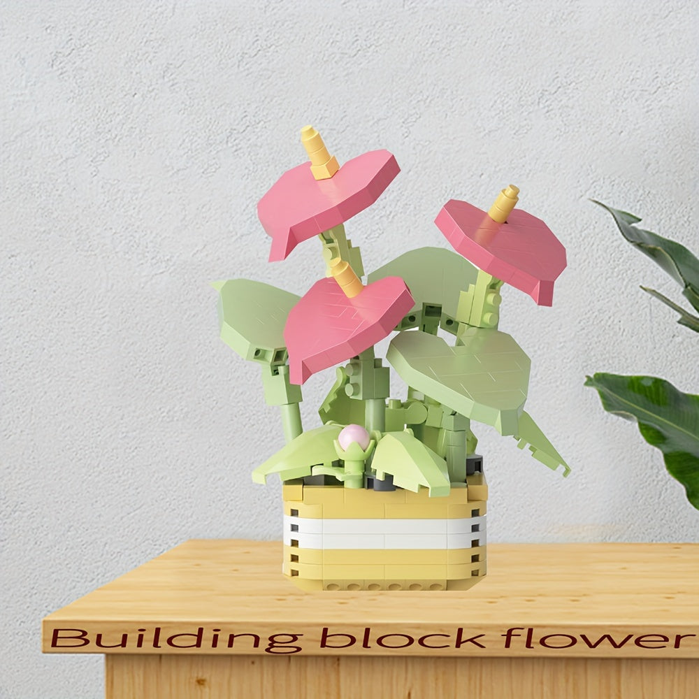 Plant Potted Building Model Blocks Home Decoration Educational Toys