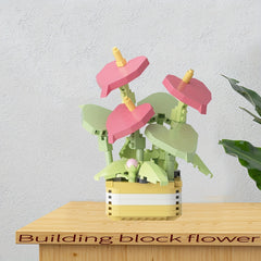 Plant Potted Building Model Blocks Home Decoration Educational Toys