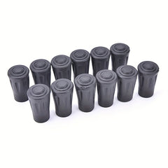 12pcs Outdoor Hiking Stick Tip Covers Rubber Anti-slip Protective Accessories