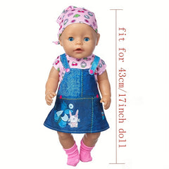 Imitative Denim Skirt Doll Clothes Fit 17" Baby Doll