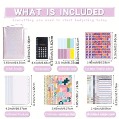 Zipper Budget Binder with Cash Envelopes and Planner A6