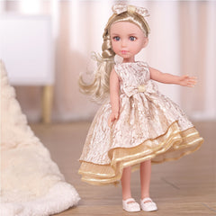 14 Inch BJD Doll Full Vinyl Doll with Clothes for Kids Girl Gift