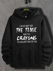 Graphic Print Hoodie with Kangaroo Pocket for Men
