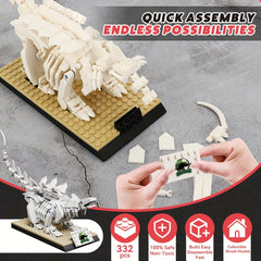 300 pcs Dinosaur Building Blocks Triceratops Stegosaur Tyrannosaurus Rex Fossils
