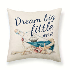 Polyester Linen Nautical Printed Throw Pillowcase Decor