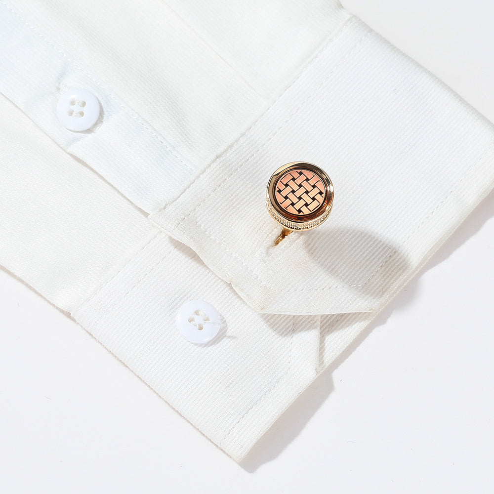 Men's Striped Shirt Cufflinks Set