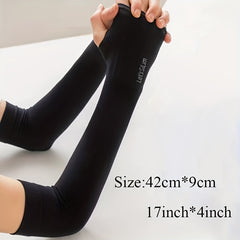 1 Pair Sunscreen Long Ice Sleeve Solid Spring Summer UV Protection Arm Sleeves