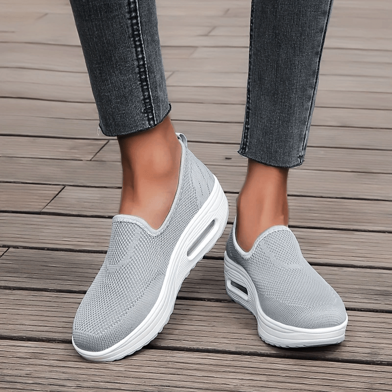 Women's Slip On Mesh Sneakers Air Cushion Shoes Non slip Platform