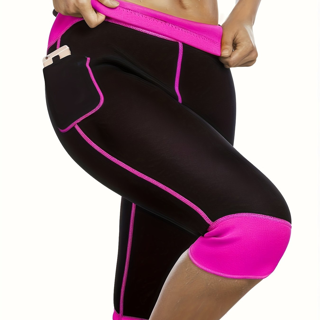 Neoprene Sauna Leggings Sweat Shorts with Phone Pockets