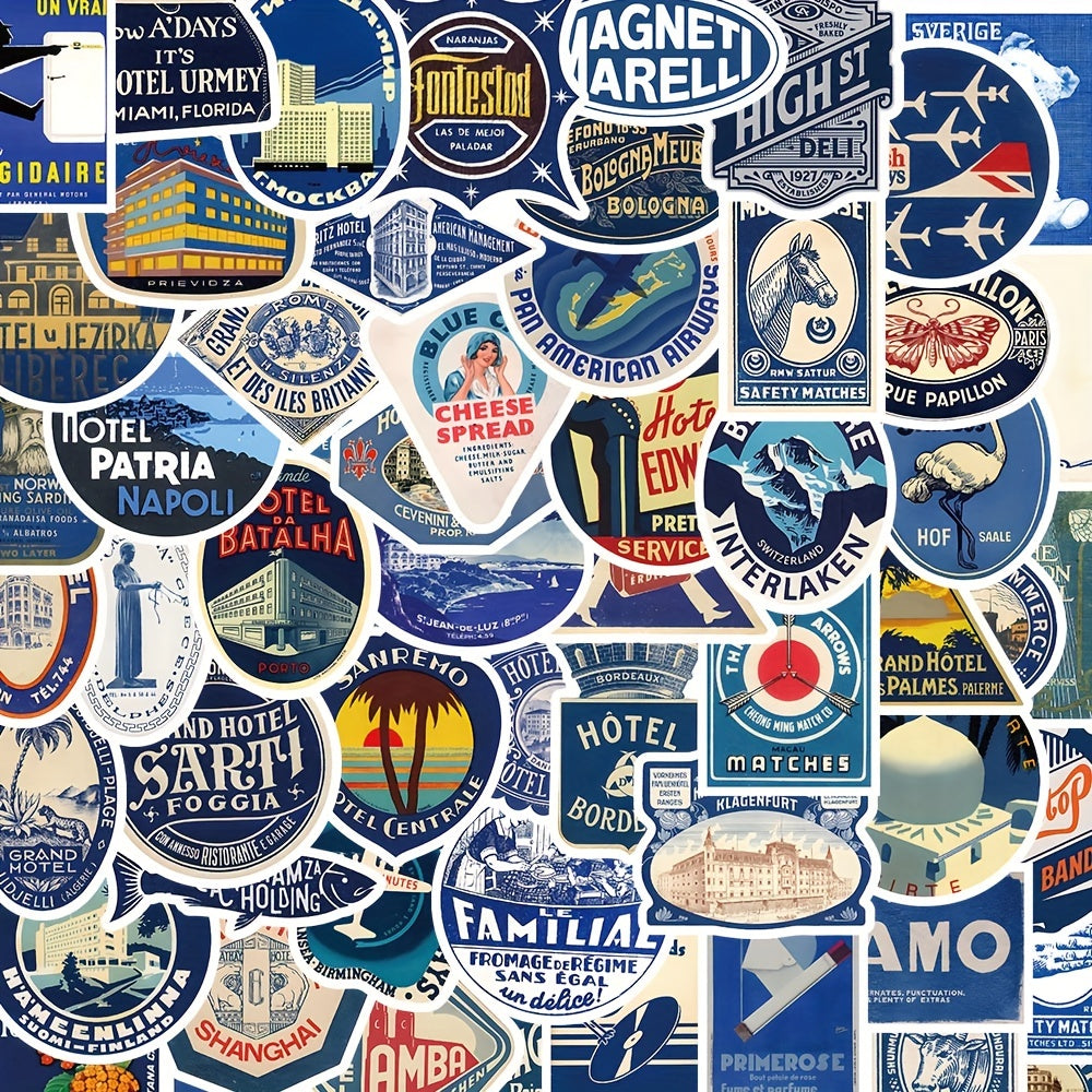 63pcs Retro Graffiti Stickers Window Helmet Laptop Decoration