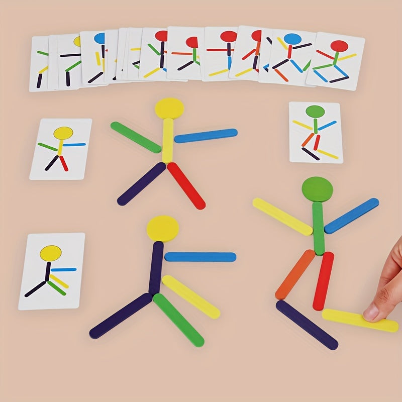 Colorful Wooden Puzzle Game for Brain Teasers & Education Play
