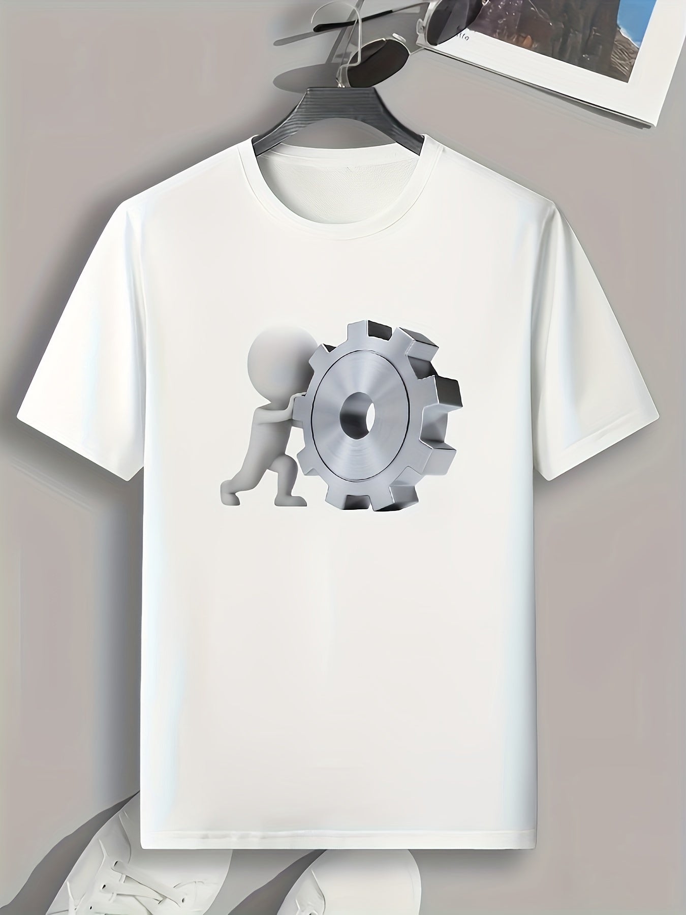 Gear Pattern Men's Sports T-shirt for Fitness - Gift for Men