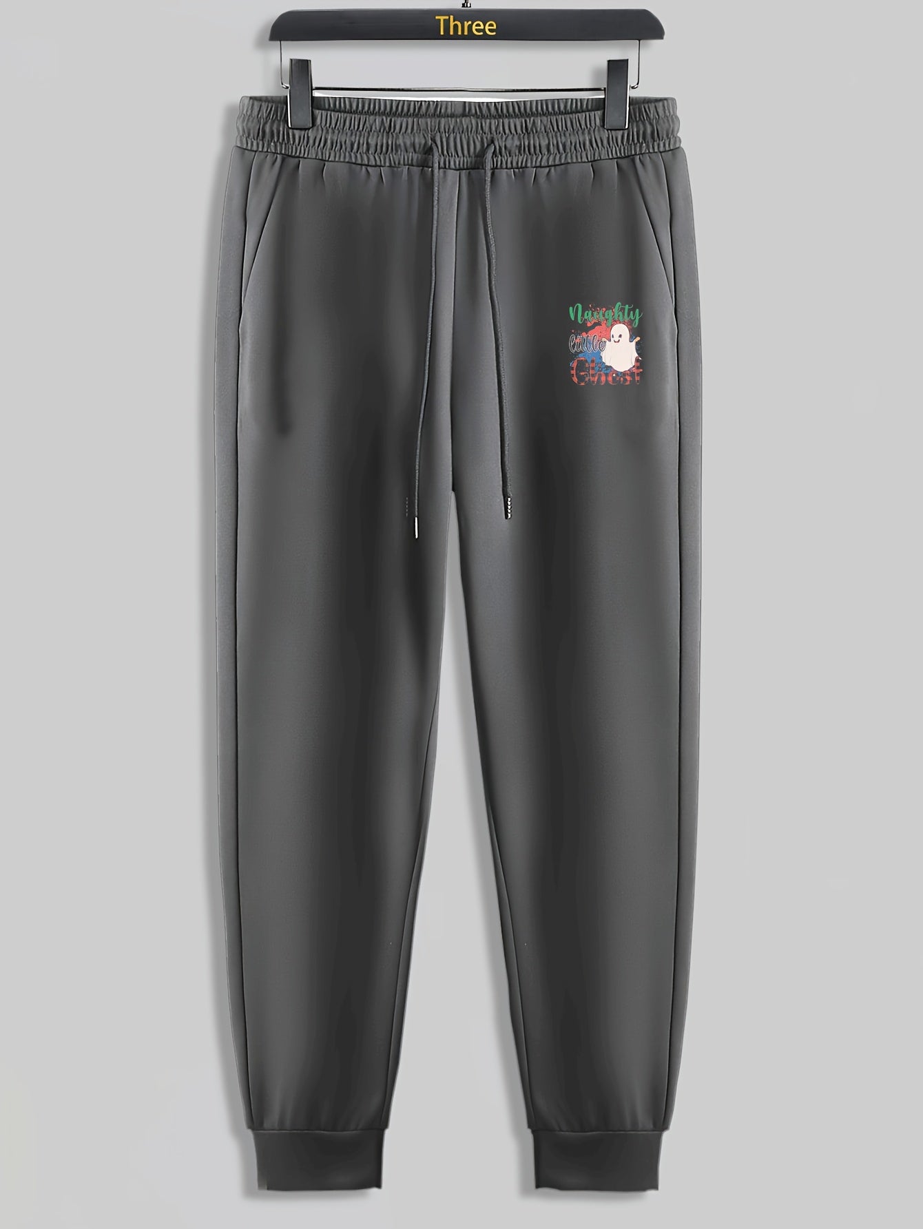 Christmas Ghost Print Men's Pants Drawstring Sweatpants Loose Casual Trousers