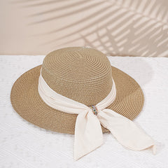 Bow Decor Women's Straw Hat For Ladies Christmas Gift For Her