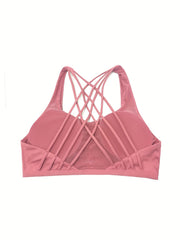 Criss Cross Back Sports Bra Stretch Yoga Workout Lingerie