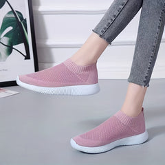 Women's Breathable Knit Sneakers Lightweight Slip On Shoes