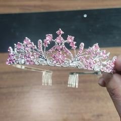 Small Rhinestone Crown Hair Accessory for Prom Party Event