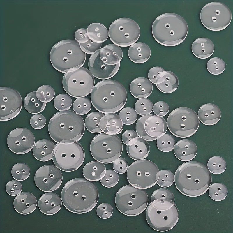 50pcs Transparent Coat Inside Buttons Shirt Round Button