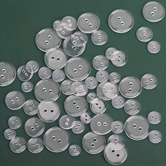 50pcs Transparent Coat Inside Buttons Shirt Round Button