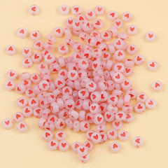 200pcs Luminous Acrylic Heart Beads For Jewelry Making