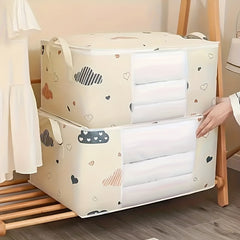 Non Woven Fabric Clothes Storage Bags With Window & Handles 3pcs