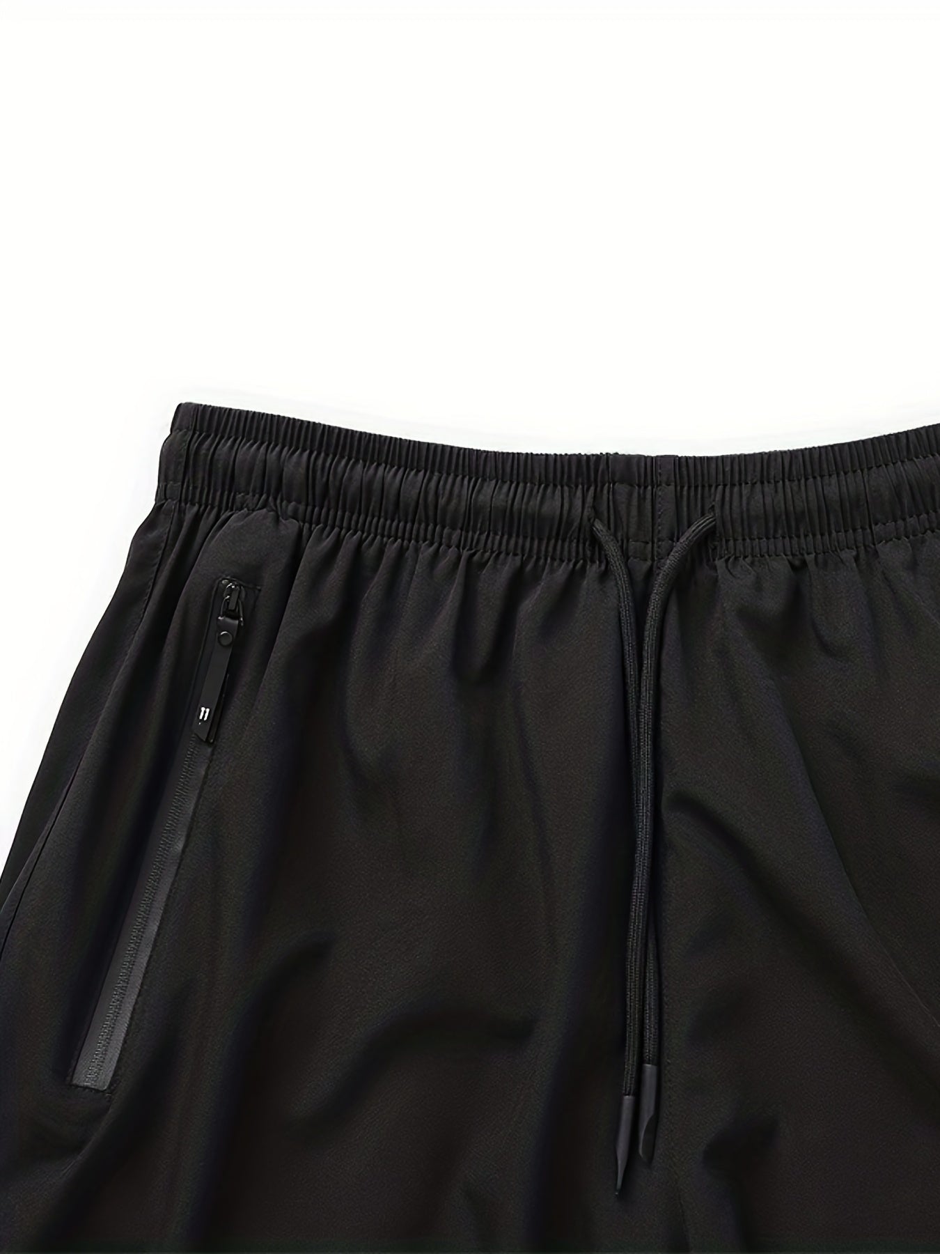 Quick Drying Zipper Pockets Shorts Men's Casual Solid Slightly Stretch Shorts