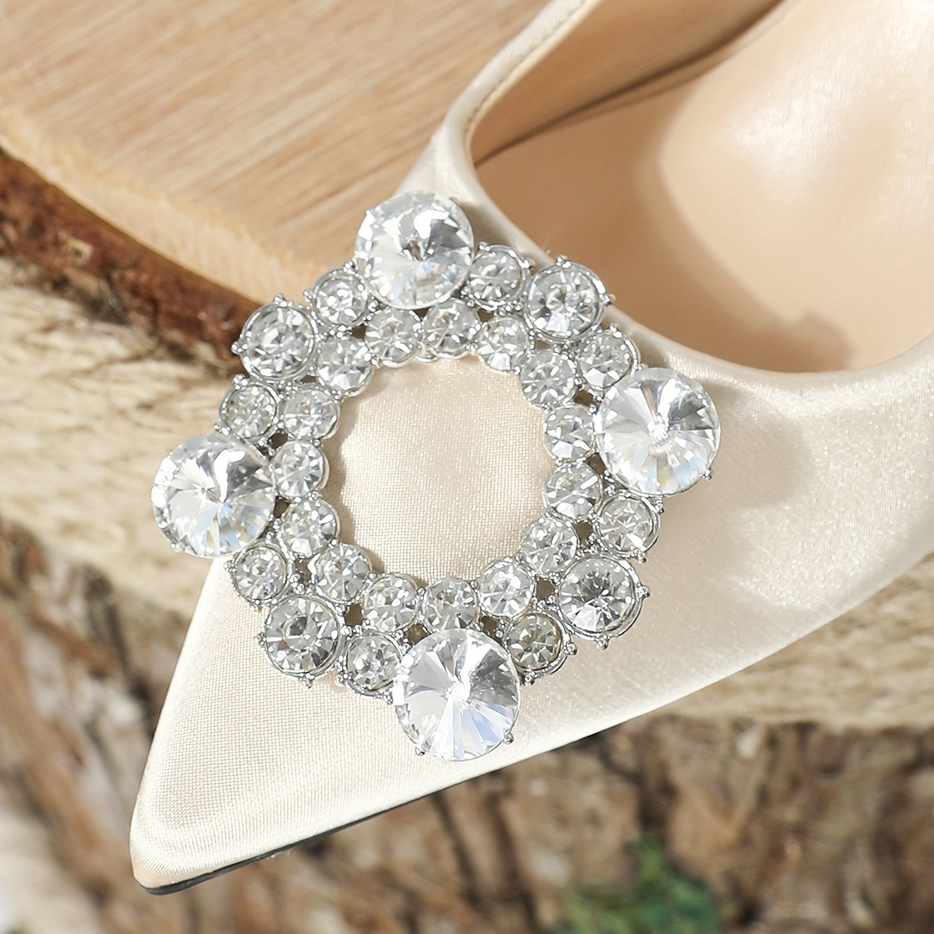 Rhinestone Kitten Heels Slingback Dress Shoes