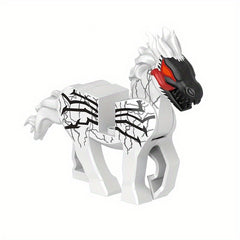 HHLXGG Evil Horse Model Figure Red Grey Cracked Pattern Statue