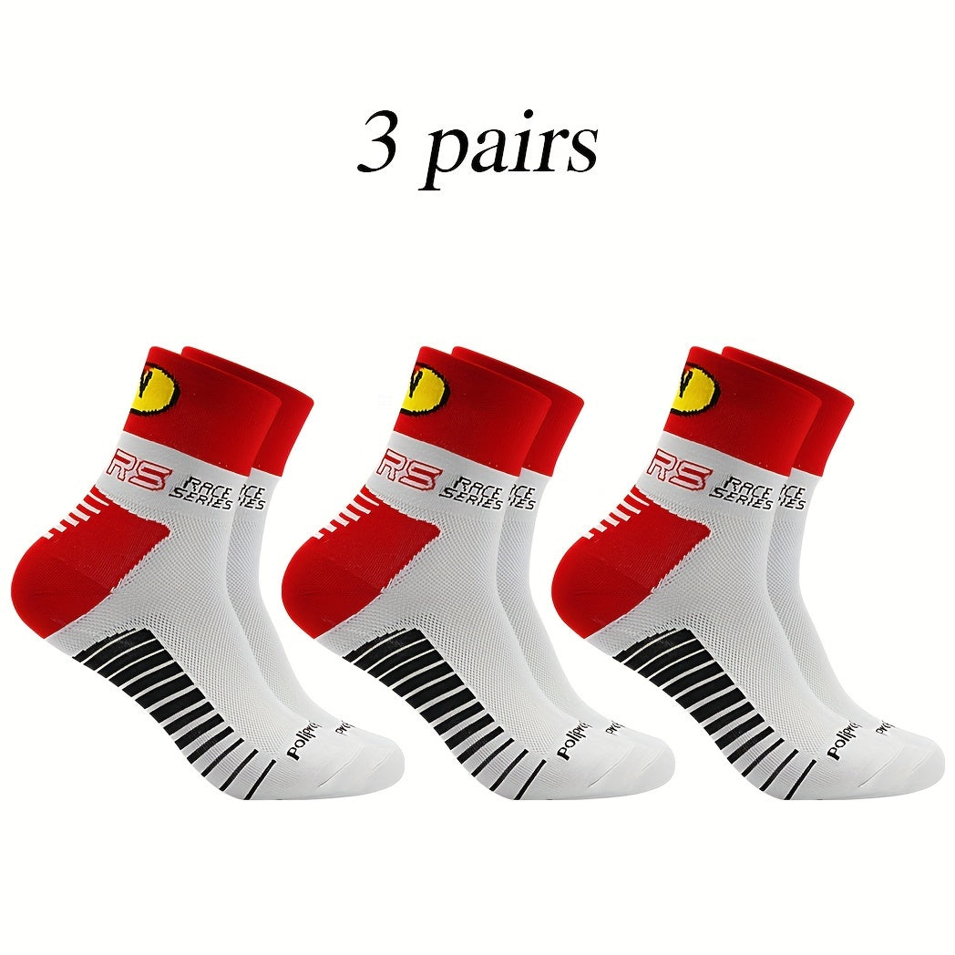 Men's Mid Crew Sport Socks Nylon Blend Breathable for Basketball Training