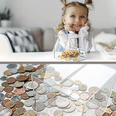 Medium Acrylic Square Piggy Bank for Children and Adults