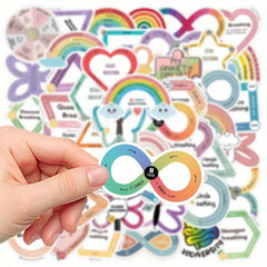50pcs Cartoon Sensory Stickers Reusable Vinyl Decals for Guitar Motorcycle Skate