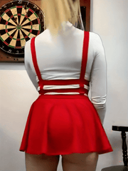 Sultry A Line Suspender Skirt Sexy Hollow Out Strappy Pleated Lingerie