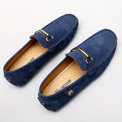 Men's Metallic Decor Loafer Shoes Non slip Driving Shoes