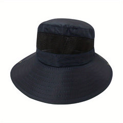 Big Brim Sun Protection Fishing Hat for Men Foldable Breathable Mesh Bucket Hat