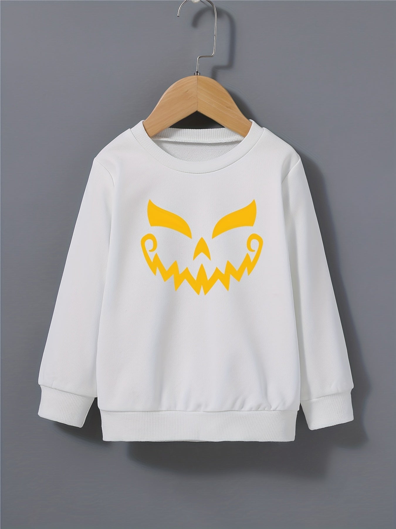 Boys Halloween Pumpkin Sweatshirt Long Sleeve Pullover