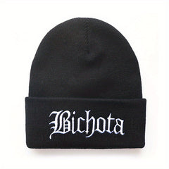 Men's BICHOTA Letter Embroidered Cold Hat Street All match Wool Beanie