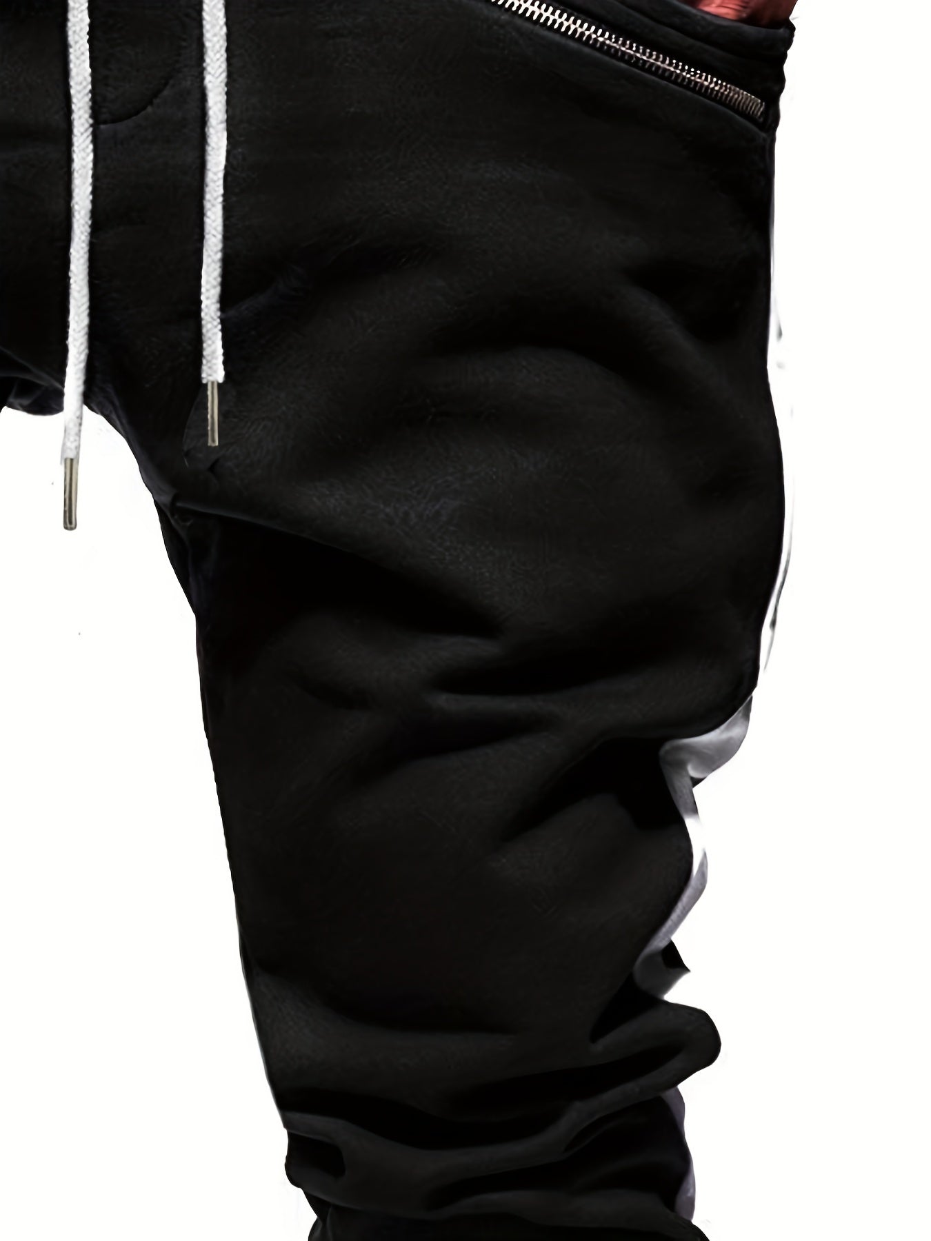Men's Zipper Pocket Joggers Casual Loose Fit Pants